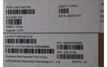 Lenovo 5M11S53759 C-Cover with keyboard, Spanish, Black, Backlight, UK