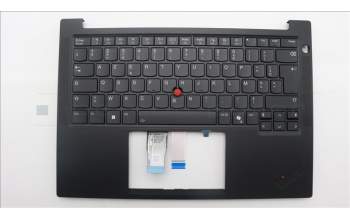 Lenovo 5M11S53763 C-Cover with keyboard, French, Black, Backlight, US