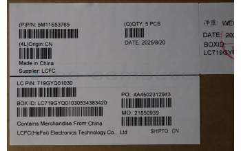 Lenovo 5M11S53765 C-Cover with keyboard, French, Black, Backlight, US