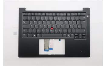 Lenovo 5M11S53769 C-Cover with keyboard, German, Black, Backlight, UK