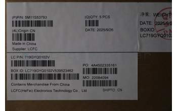 Lenovo 5M11S53793 C-Cover with keyboard, Portuguese, Black, Backlight, UK