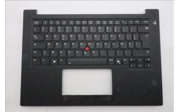 Lenovo 5M11T54251 C-Cover with keyboard, French, Black, Backlight, US