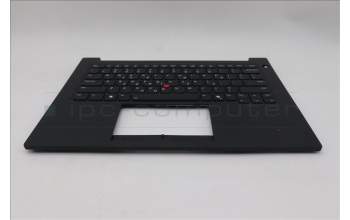 Lenovo 5M11T55143 C-Cover with keyboard, Greek, Black, Backlight, Smart Card Reader, US
