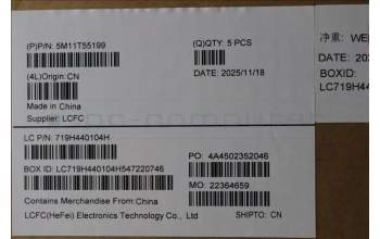 Lenovo 5M11T55199 C-Cover with keyboard, Swedish/Finnish, Black, Backlight, Smart Card Reader, UK