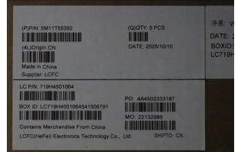 Lenovo 5M11T55392 C-Cover with keyboard, Hebrew, Black, Backlight, WWAN, Number Pad, US