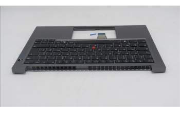 Lenovo 5M11T58671 C-Cover with keyboard, French, Grey, Backlight, US
