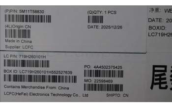 Lenovo 5M11T58830 MECH_ASM BKLT KB NP BK GER CHY