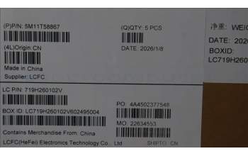 Lenovo 5M11T58867 MECH_ASM BKLT KB NP BK SLV PMX