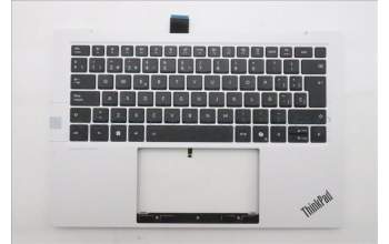 Lenovo 5M11U03817 C-Cover with keyboard, Spanish, Black/White, FingerPrint, WLAN