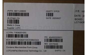 Lenovo 5M11U08053 C-Cover with keyboard, German, White, FingerPrint, UK