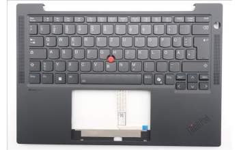 Lenovo 5M11U12147 C-Cover with keyboard, German, Black, Backlight, NFC, UK