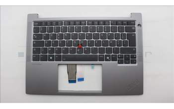 Lenovo 5M11U70507 C-Cover with keyboard, French, Grey, Backlight, US