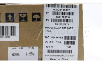 Lenovo MECHANICAL SD_SIM card tray C 81JL for Lenovo Yoga C630-13Q50 (81JL)