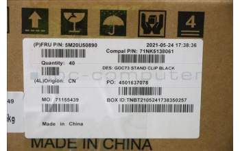 Lenovo 5M20U50890 MECHANICAL Stand cable clip,BLK,A360 27