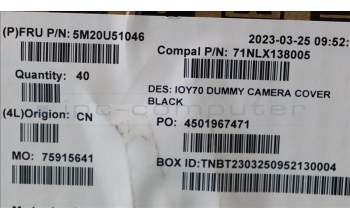 Lenovo 5M20U51046 Dummy housing ca,Blk,N327