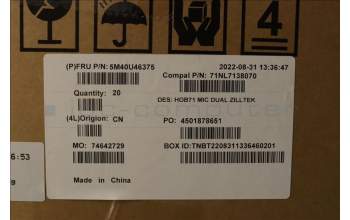 Lenovo 5M40U46375 A570 Zilltek Arc rubber Mic