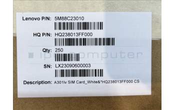 Lenovo 5M88C23010 A301lv SIM Card_White&*HQ238013FF000 CS