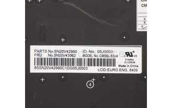 Lenovo 5N20V43062 NB_KYB CMSK-CS20,BK-BL,CHY,EURO ENG