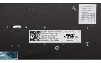 Lenovo 5N20V43315 Keyboard Internal, Turkish, Black, Non-Backlight, UK