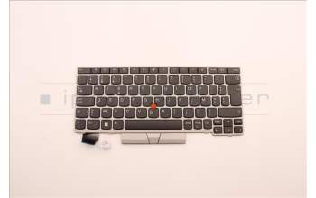 Lenovo 5N20V43586 Keyboard Internal, Belgian, Non-Backlight, Silver, UK