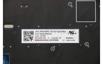 Lenovo 5N20V43624 Interne Tastatur, Dänisch, silber, Hintergrundbeleuchtung