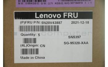 Lenovo 5N20V43887 Keyboard Internal, Russian, Black, Non-Backlight, US