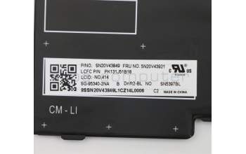 Lenovo 5N20V43921 Keyboard Internal, Norwegian, Black, Backlight, UK