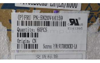 Lenovo 5N20V44159 Keyboard Internal, Spanish LA, Black, Non-Backlight, UK