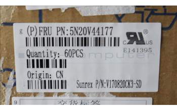 Lenovo 5N20V44177 Keyboard Internal, Swedish/Finnish, Black, Non-Backlight, UK