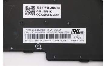 LENOVO 5N20V78013 Keyb T15/P15s G1/G2 HU - BL