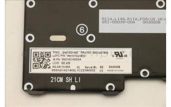 Lenovo 5N21A21840 Keyboard Internal, Estonian, Black, Backlight, UK