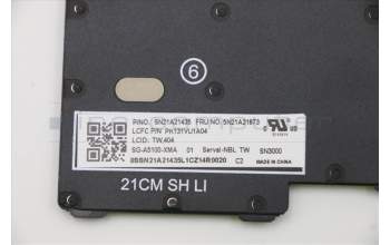 Lenovo 5N21A21873 Keyboard Internal, Traditional Chinese, Black, Non-Backlight, US