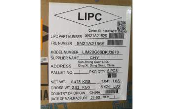 Lenovo 5N21A21965 Interne Tastatur, Dänisch, grau, Hintergrundbeleuchtung