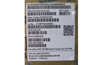 Lenovo 5N21A21974 Keyboard Internal, Norwegian, Grey, Backlight, UK