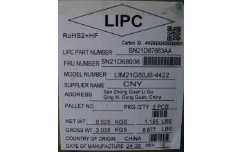 Lenovo 5N21D68036 NB_KYB CS22 FL TOP,BK-NBL,CHY,JPN