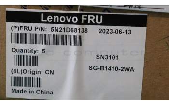 Lenovo 5N21D68138 Keyboard Internal, Icelandic, Non-BackLight, Black, UK