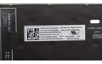 Lenovo 5N21D68239 NB_KYB CS22 FL TOP,BK-BL,TRI,ARA