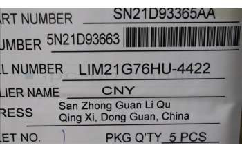 Lenovo 5N21D93663 Keyboard Internal, Hungarian, Black, Non-Backlight, w/Number, UK