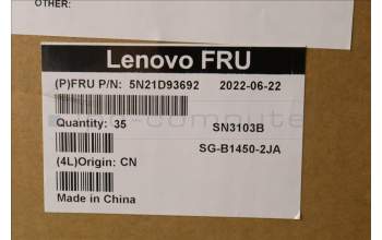 Lenovo 5N21D93692 Keyboard Internal, Belgian, Black, Backlight, w/Number, UK