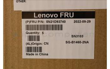 Lenovo 5N21D93740 Keyboard Internal, Norwegian, Black, Non-Backlight, w/Number, UK