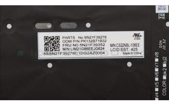 Lenovo 5N21F39352 Keyboard Internal, Estonian, Backlight, UK