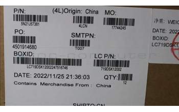 Lenovo 5N21J57381 US-PTSW01-JME-Backlight-KB