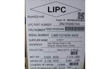 Lenovo 5N21K05049 Keyboard Internal, Danish, Non-BackLight, UK