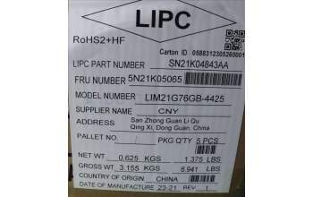 Lenovo 5N21K05065 Keyboard Internal UK English Non B/L