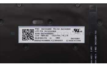 Lenovo 5N21K05091 NB_KYB CS23 NM TOP,BK-BL,LTN,HBW