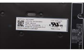 Lenovo 5N21K05169 NB_KYB CS23 NM TOP,BK-BL,PMX,NOR