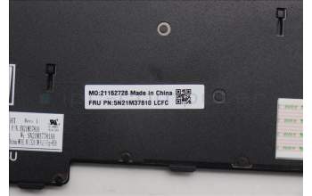 Lenovo 5N21M37810 Keyboard Internal, French, Black, Non-Backlight, US