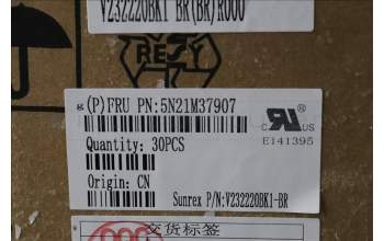 Lenovo 5N21M37907 Keyboard Internal, Brazil Portuguese, Black, Backlight, UK