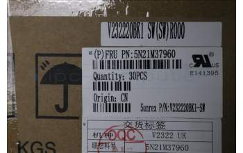 Lenovo 5N21M37960 Keyboard Internal, Swiss, Black, Backlight, UK