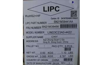 Lenovo 5N21M38456 Keyboard Internal, Arabic, Black, Non-Backlight, US